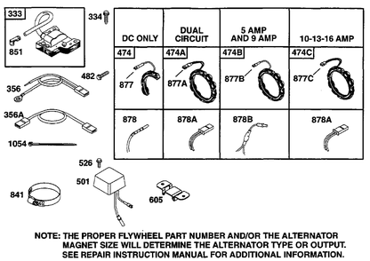 Elect Diagram and Parts List for 256702-4002-XX  Briggs and Stratton Engine
